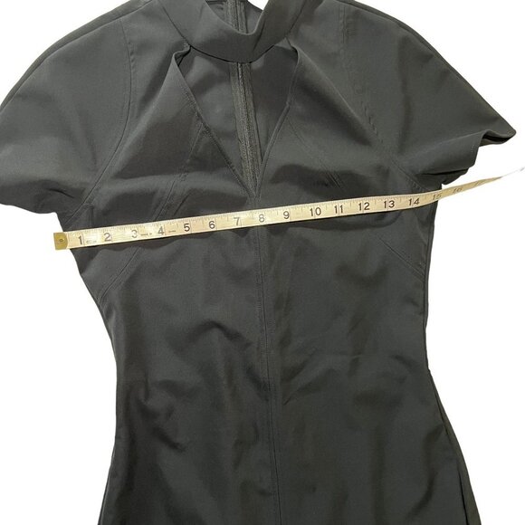 &‎ Other Stories Black Mini Dress Mock Neck Cut Out Short Sleeve Bodycon Luxury - Picture 13 of 16